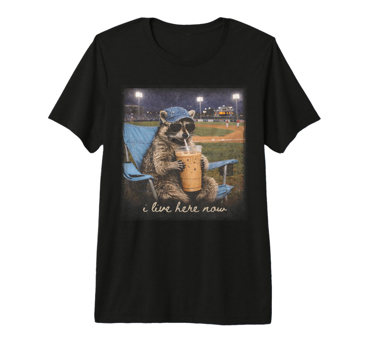 Funny Raccoon Baseball Mom Coffee T-Shirt - Minimalist Print Men Women - T-Shirt, Sweatshirt, Hoodie