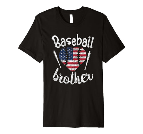 Baseball Brother American Flag 4Th July T-Shirt - Novelty Apparel Unisex - T-Shirt, Sweatshirt, Hoodie