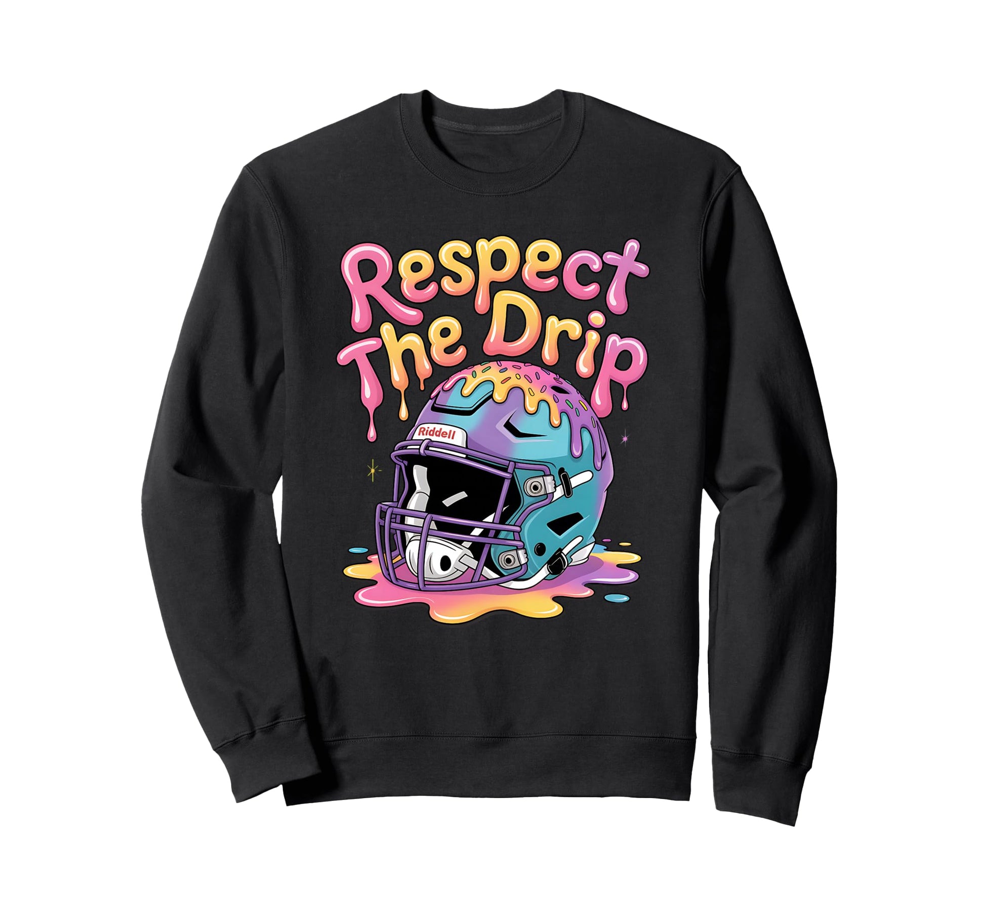 Respect Drip Football Helmet Neon Sweatshirt - Streetwear Style Unisex - T-Shirt, Sweatshirt, Hoodie