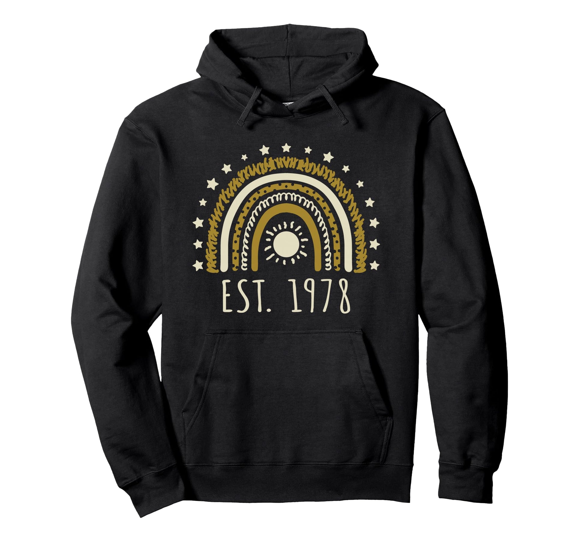 Est 1978 Rainbow Established 1978 Hoodie - Minimalist Print for Adults - T-Shirt, Sweatshirt, Hoodie