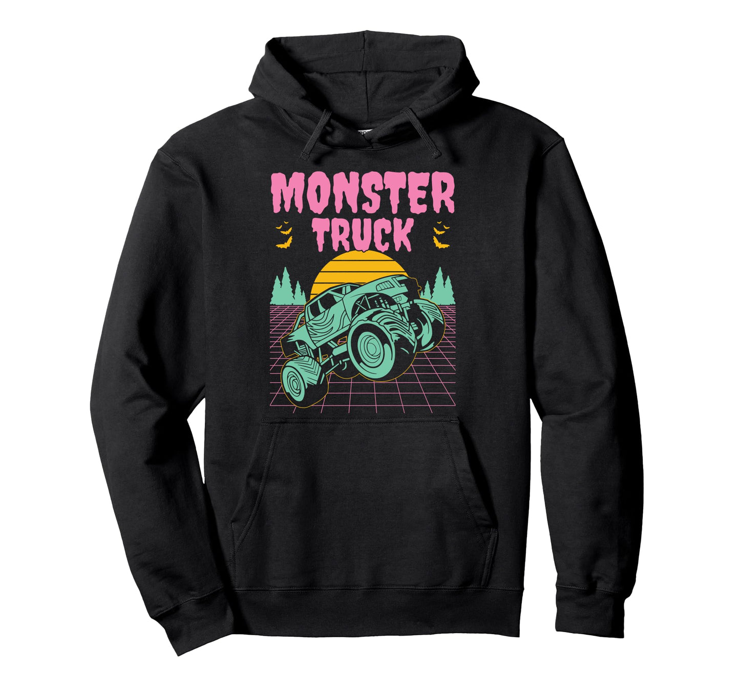 Vaporwave Aesthetic Monster Truck Offroad Hoodie - Custom Art Print Unisex - T-Shirt, Sweatshirt, Hoodie