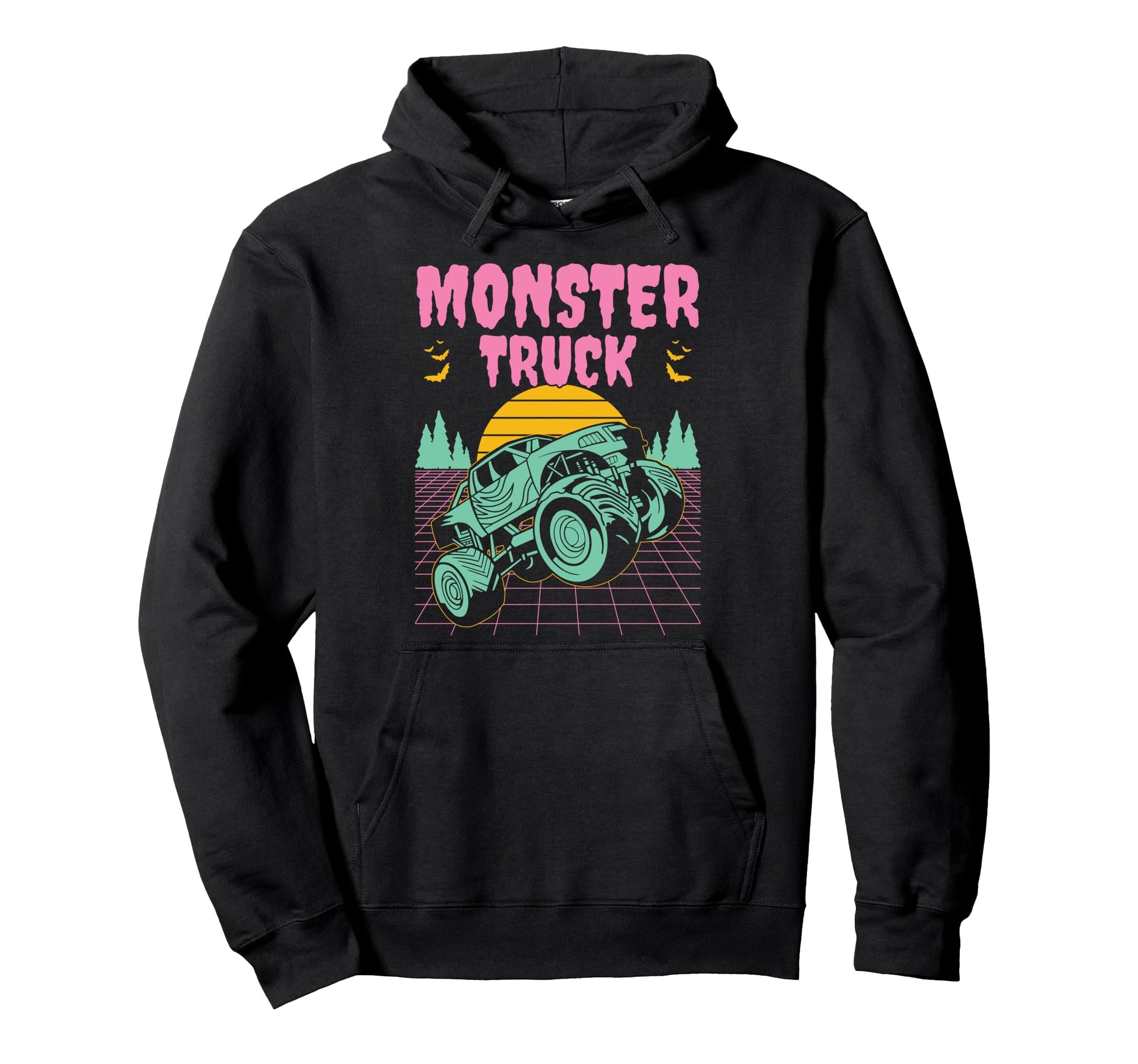 Vaporwave Aesthetic Monster Truck Offroad Hoodie - Custom Art Print Unisex - T-Shirt, Sweatshirt, Hoodie