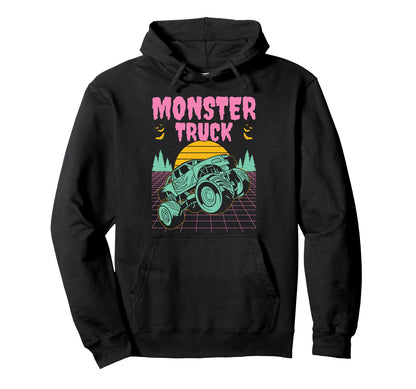 Vaporwave Aesthetic Monster Truck Offroad Hoodie - Custom Art Print Unisex - T-Shirt, Sweatshirt, Hoodie