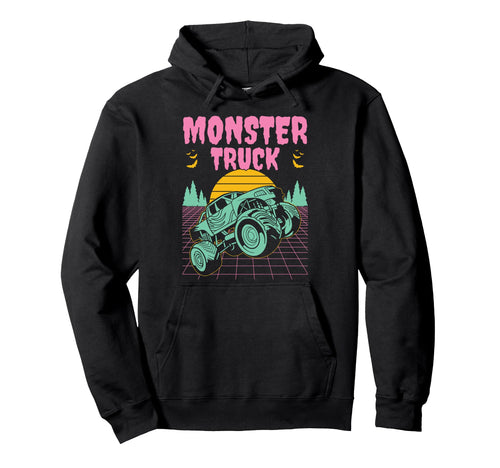 Vaporwave Aesthetic Monster Truck Offroad Hoodie - Custom Art Print Unisex - T-Shirt, Sweatshirt, Hoodie