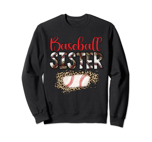 Funny Baseball Sister Leopard Sweatshirt - Streetwear Style for Adults - T-Shirt, Sweatshirt, Hoodie