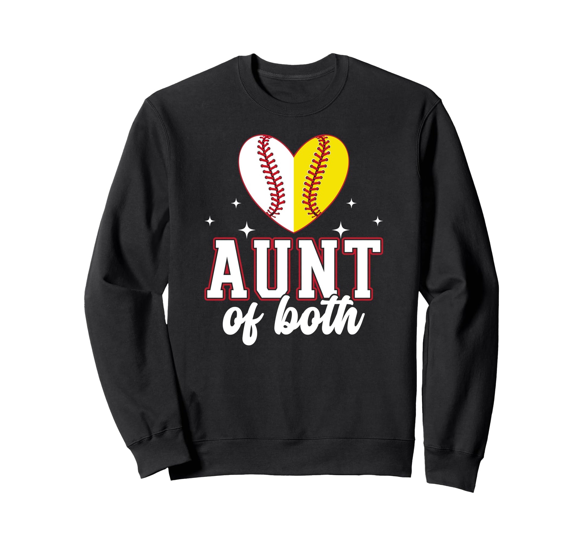 Aunt Both Heart Softball Baseball Sweatshirt - Unique Graphic Men Women - T-Shirt, Sweatshirt, Hoodie