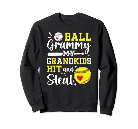 Ball Grammy My Grandkids Baseball Sweatshirt - Unique Graphic Unisex - T-Shirt, Sweatshirt, Hoodie