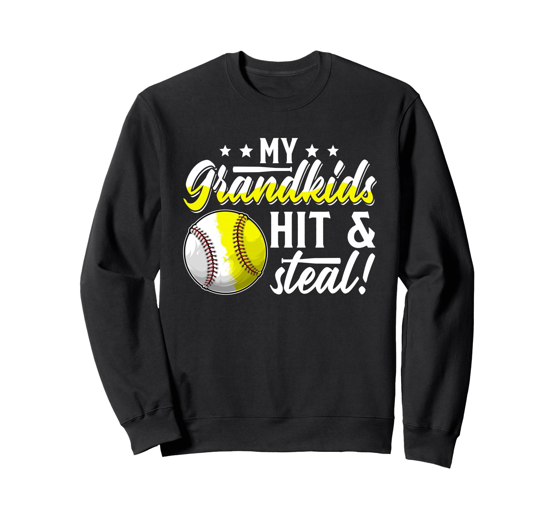 My Grandkids Hit Steal Baseball Sweatshirt - Trendy Graphic Unisex - T-Shirt, Sweatshirt, Hoodie