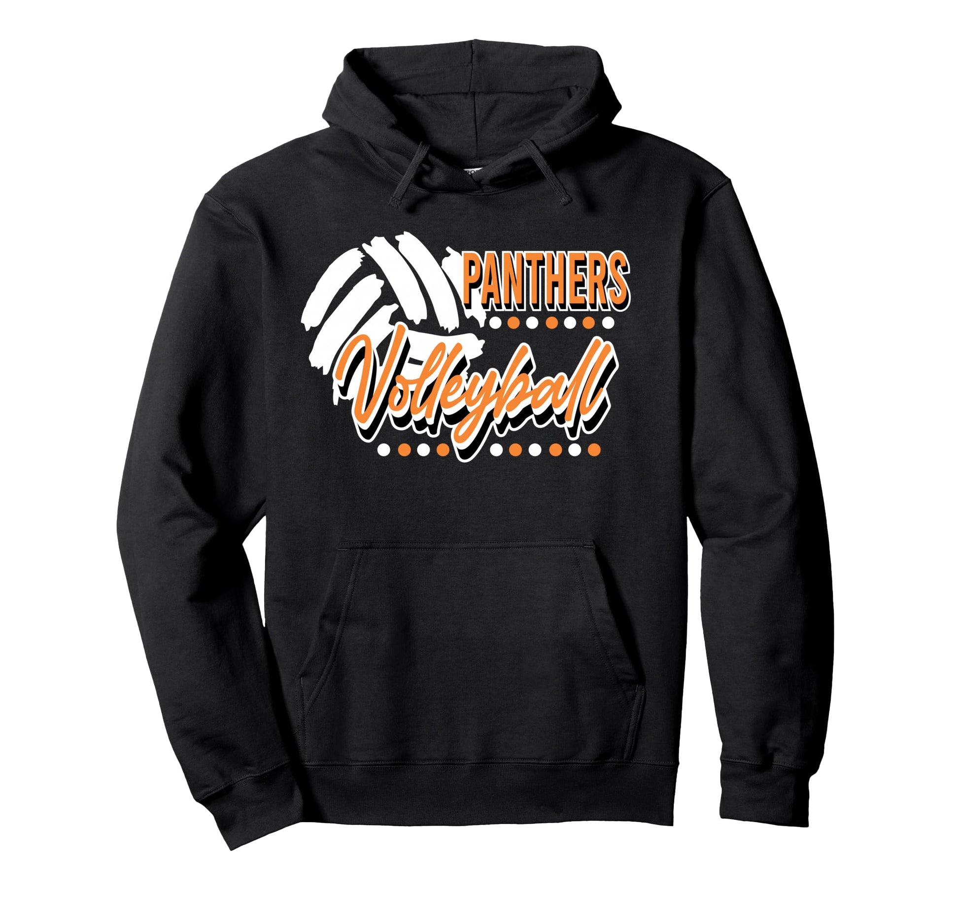 Orange Panthers Volleyball Mom Game Hoodie - Minimalist Print for Adults - T-Shirt, Sweatshirt, Hoodie