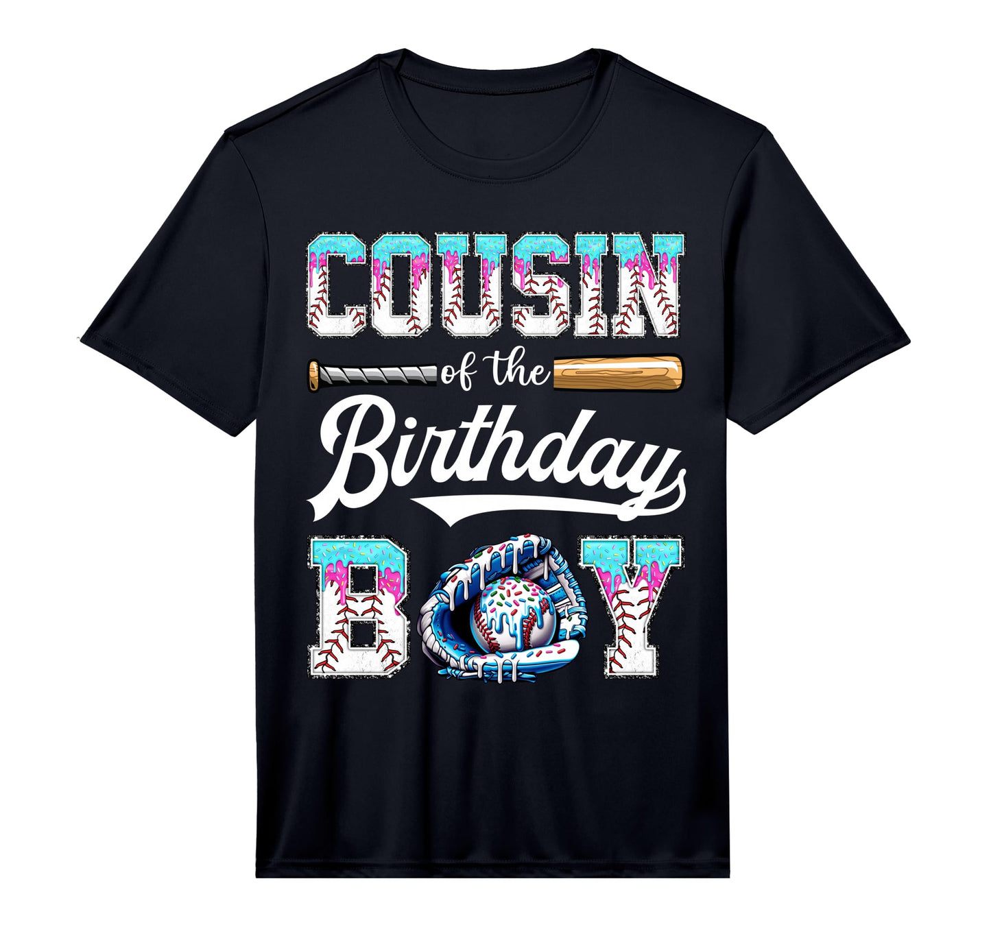 Cousin Birthday Baseball Ice Cream T-Shirt - Aesthetic Graphic for Adults - T-Shirt, Sweatshirt, Hoodie