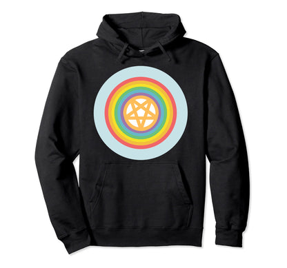 Rainbow Pentagram Hoodie - Minimalist Print Men Women - T-Shirt, Sweatshirt, Hoodie