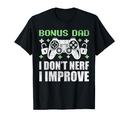 Gamer Stepdad Fathers Day Bonus Dad T-Shirt - Minimalist Print for Adults - T-Shirt, Sweatshirt, Hoodie