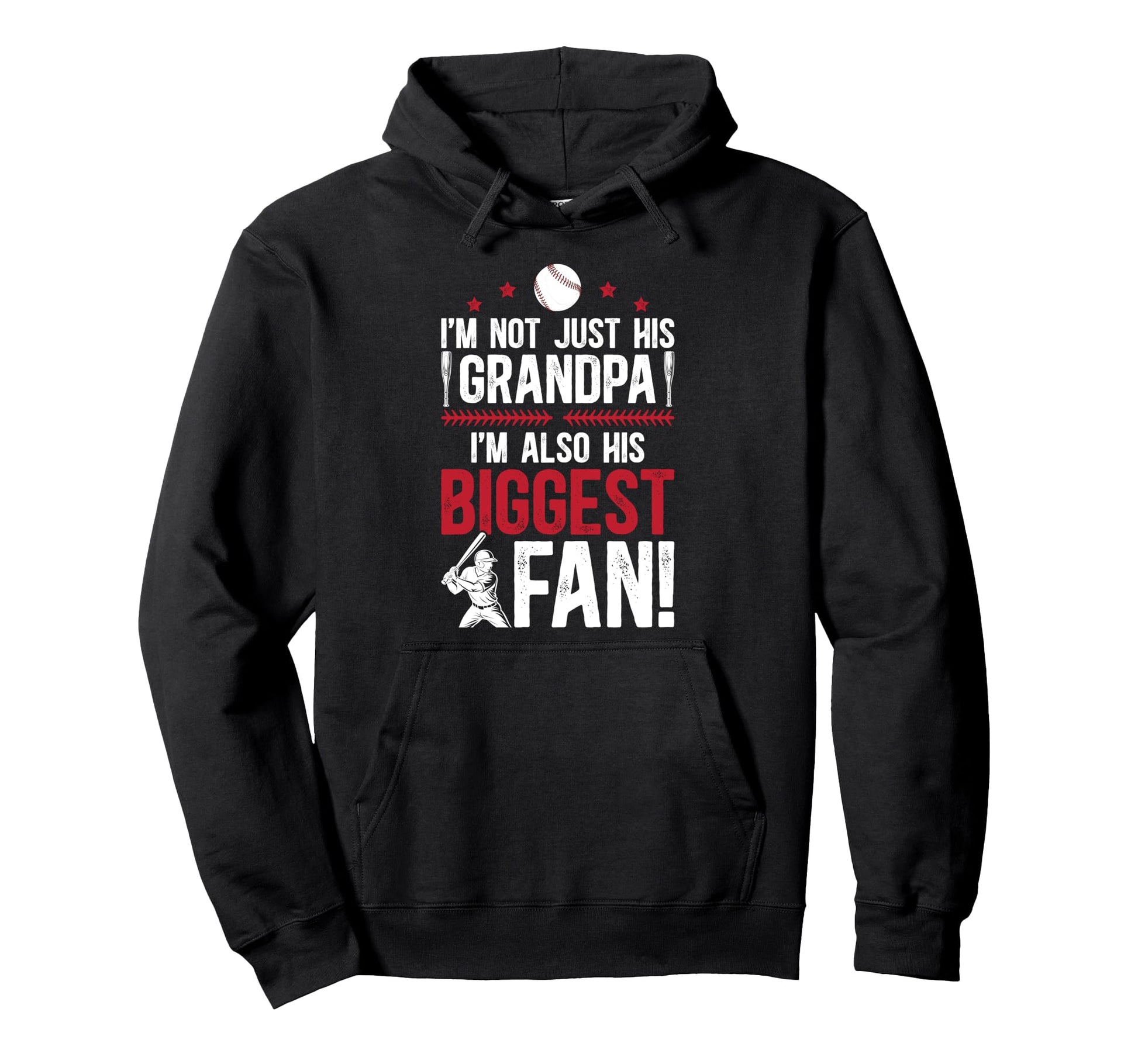 His Biggest Fan Baseball Grandpa Baseball Hoodie - Minimalist Print Unisex - T-Shirt, Sweatshirt, Hoodie