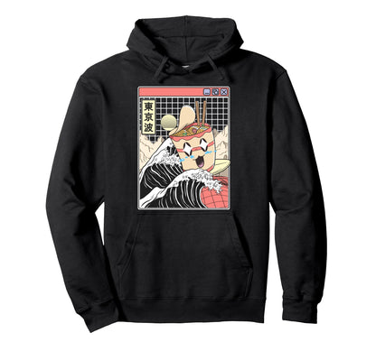 Instant Ramen Noodles Surfing Japanese Hoodie - Minimalist Print Men Women - T-Shirt, Sweatshirt, Hoodie