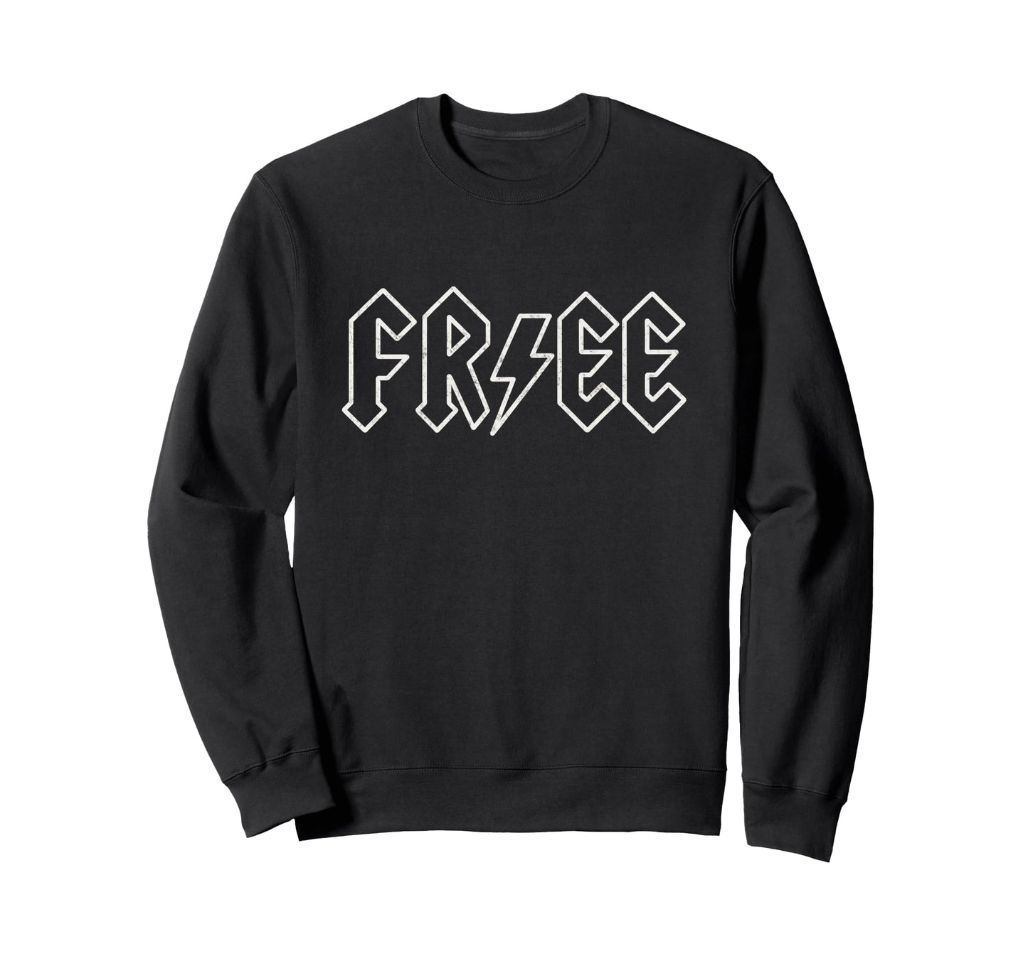 Free Lightning Bolt Rock Sweatshirt - Minimalist Print for Adults - T-Shirt, Sweatshirt, Hoodie