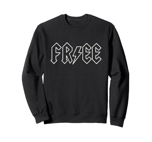 Free Lightning Bolt Rock Sweatshirt - Minimalist Print for Adults - T-Shirt, Sweatshirt, Hoodie