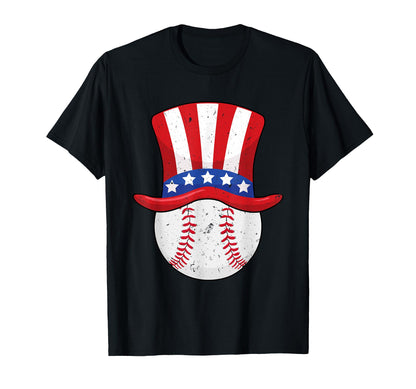 Baseball Uncle Sam 4Th July T-Shirt - Aesthetic Graphic for Adults - T-Shirt, Sweatshirt, Hoodie