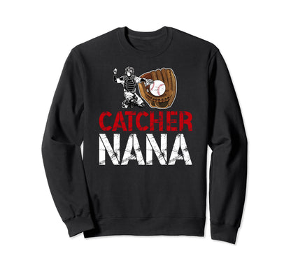 Baseball Catcher Nana Grandma Nana Sweatshirt - Graphic Print for Adults - T-Shirt, Sweatshirt, Hoodie