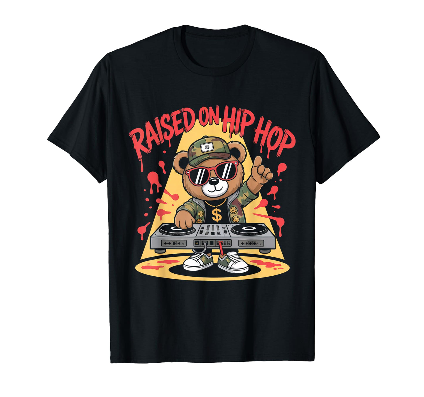Camouflage Rapper Teddy Bear Camo 80S Old T-Shirt - Trendy Graphic Unisex - T-Shirt, Sweatshirt, Hoodie