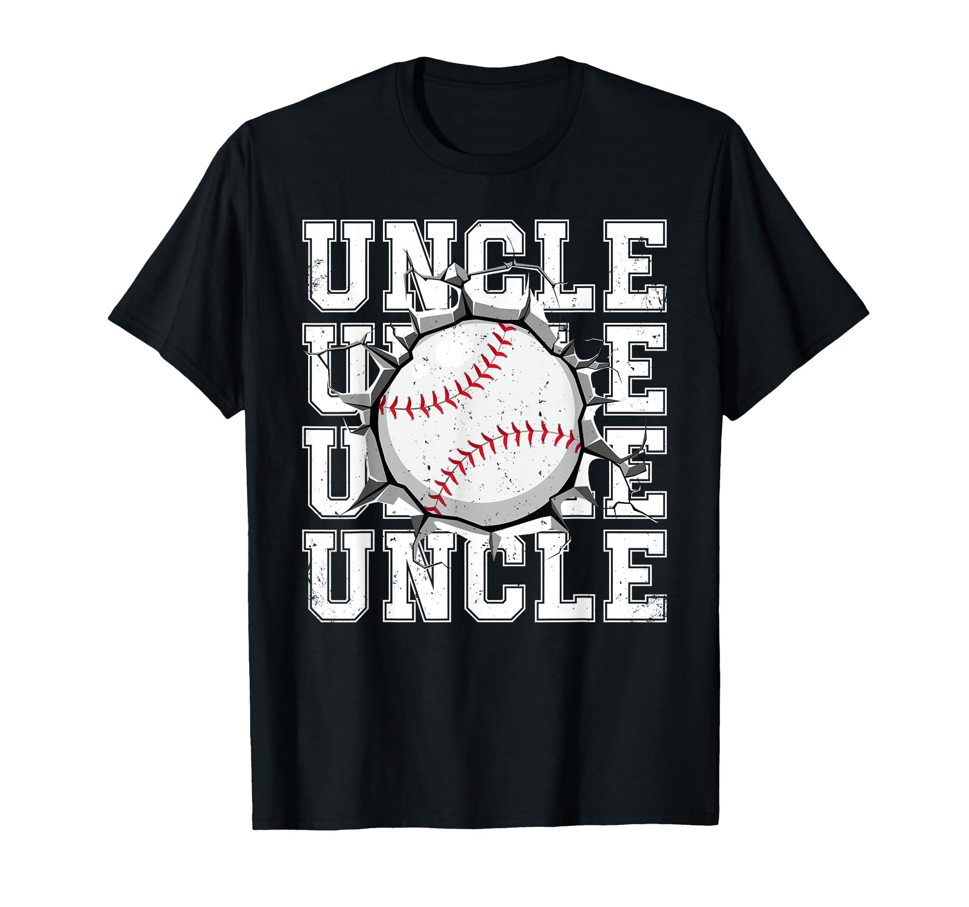 Baseball Uncle Cracked Wall Family T-Shirt - Minimalist Print Unisex - T-Shirt, Sweatshirt, Hoodie