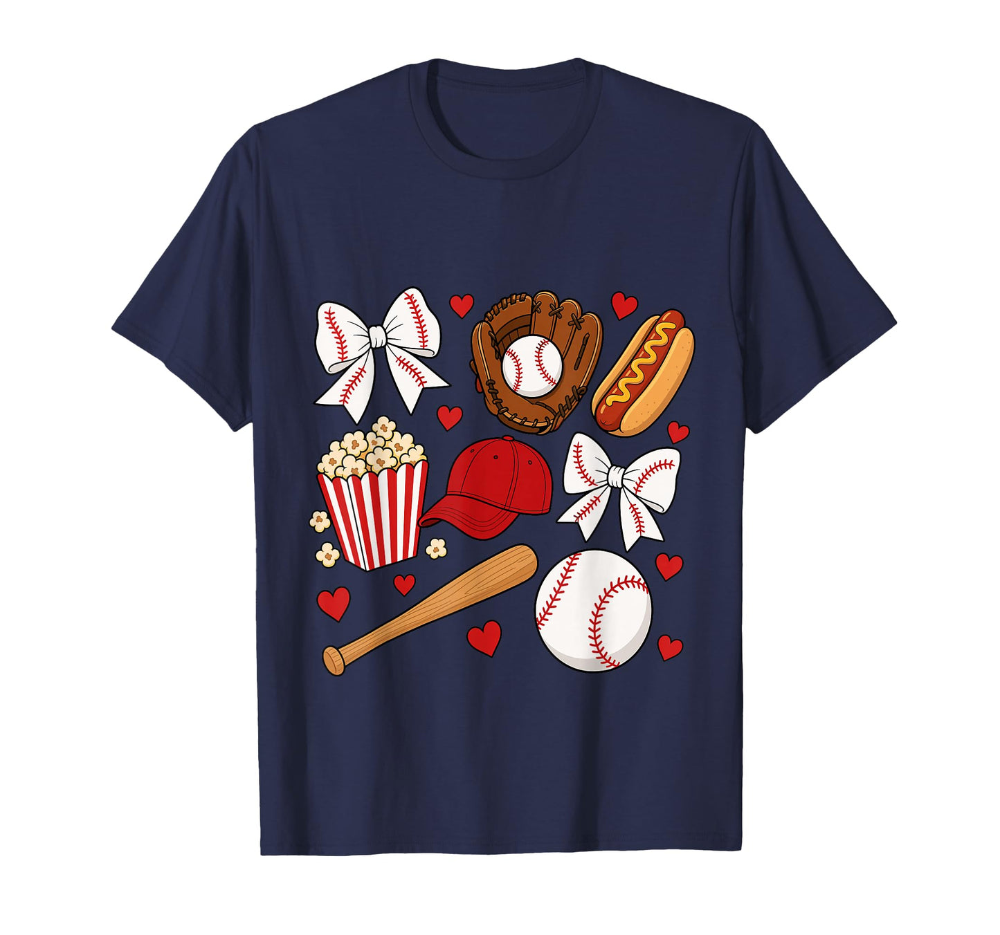 Baseball Coquette Bow Baseball Cheer T-Shirt - Streetwear Style Unisex - T-Shirt, Sweatshirt, Hoodie