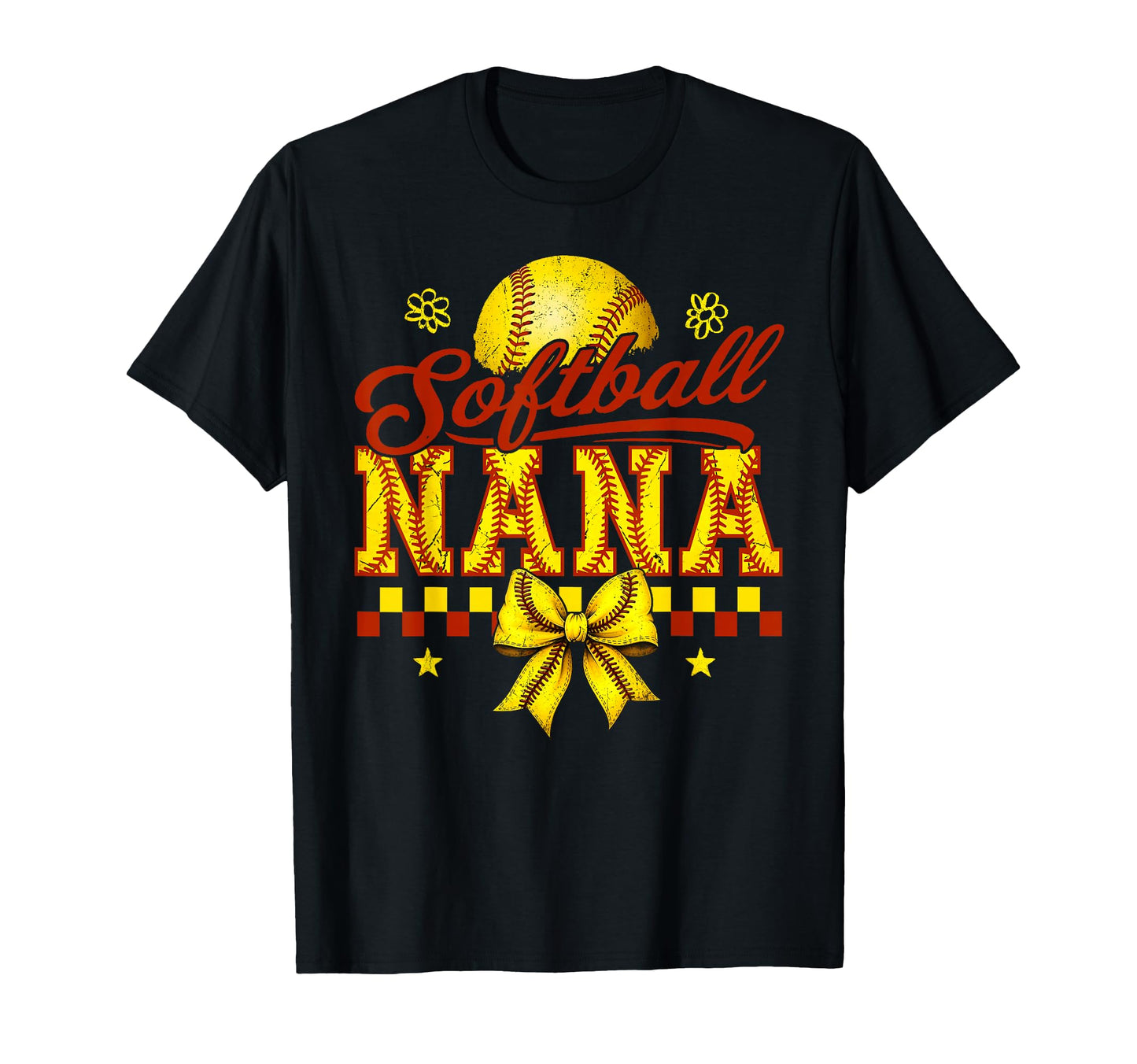 Softball Nana Coquette Bow Mothers Day T-Shirt - Novelty Apparel Unisex - T-Shirt, Sweatshirt, Hoodie