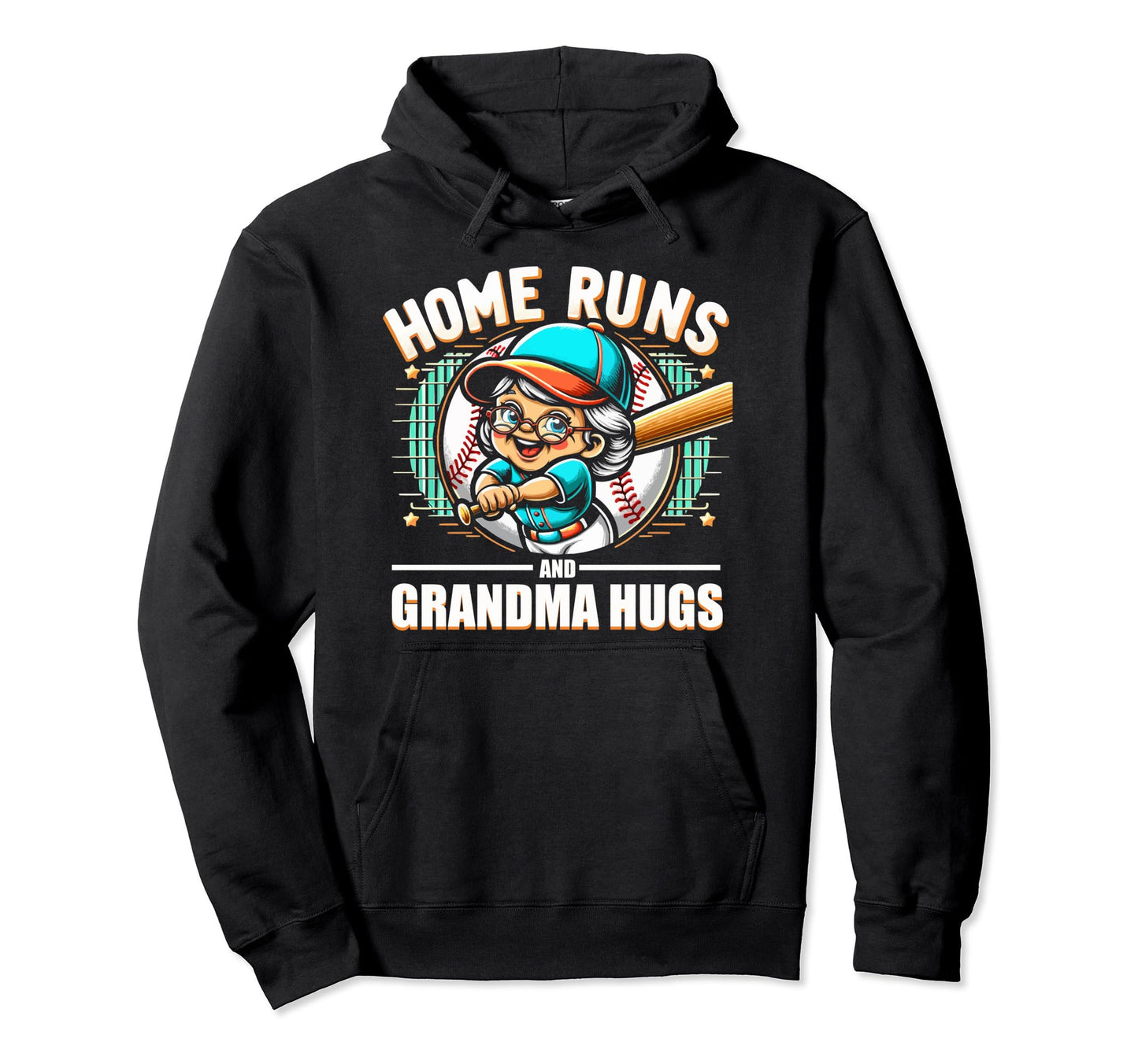 Baseball Grandma Grandmother Granny Hoodie - Fun Novelty Design Men Women - T-Shirt, Sweatshirt, Hoodie
