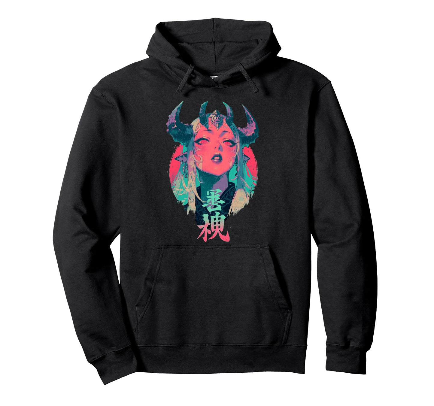 Goth Grunge Demon Anime Waifu Hoodie - Casual Everyday Wear Men Women - T-Shirt, Sweatshirt, Hoodie