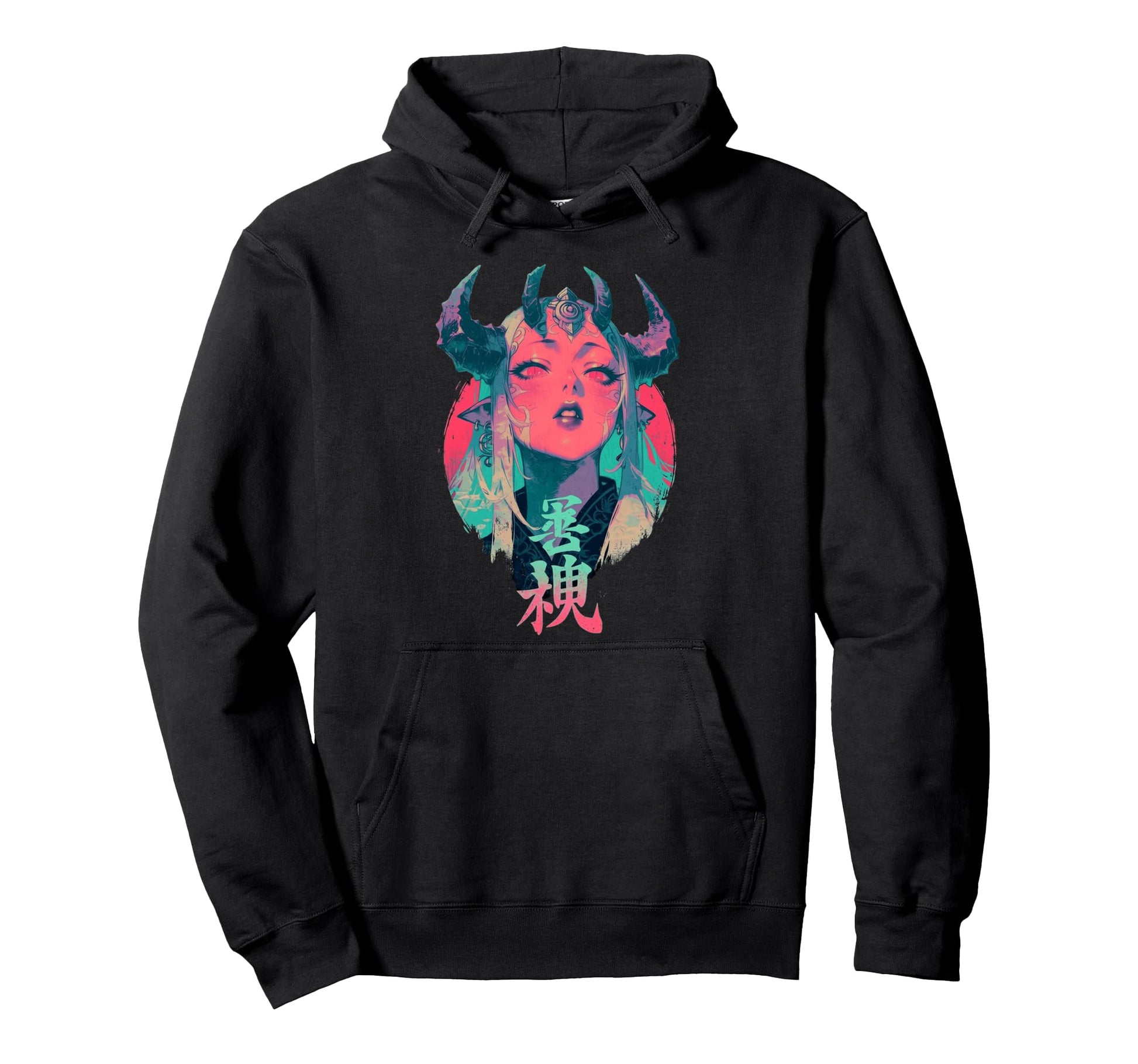 Goth Grunge Demon Anime Waifu Hoodie - Casual Everyday Wear Men Women - T-Shirt, Sweatshirt, Hoodie