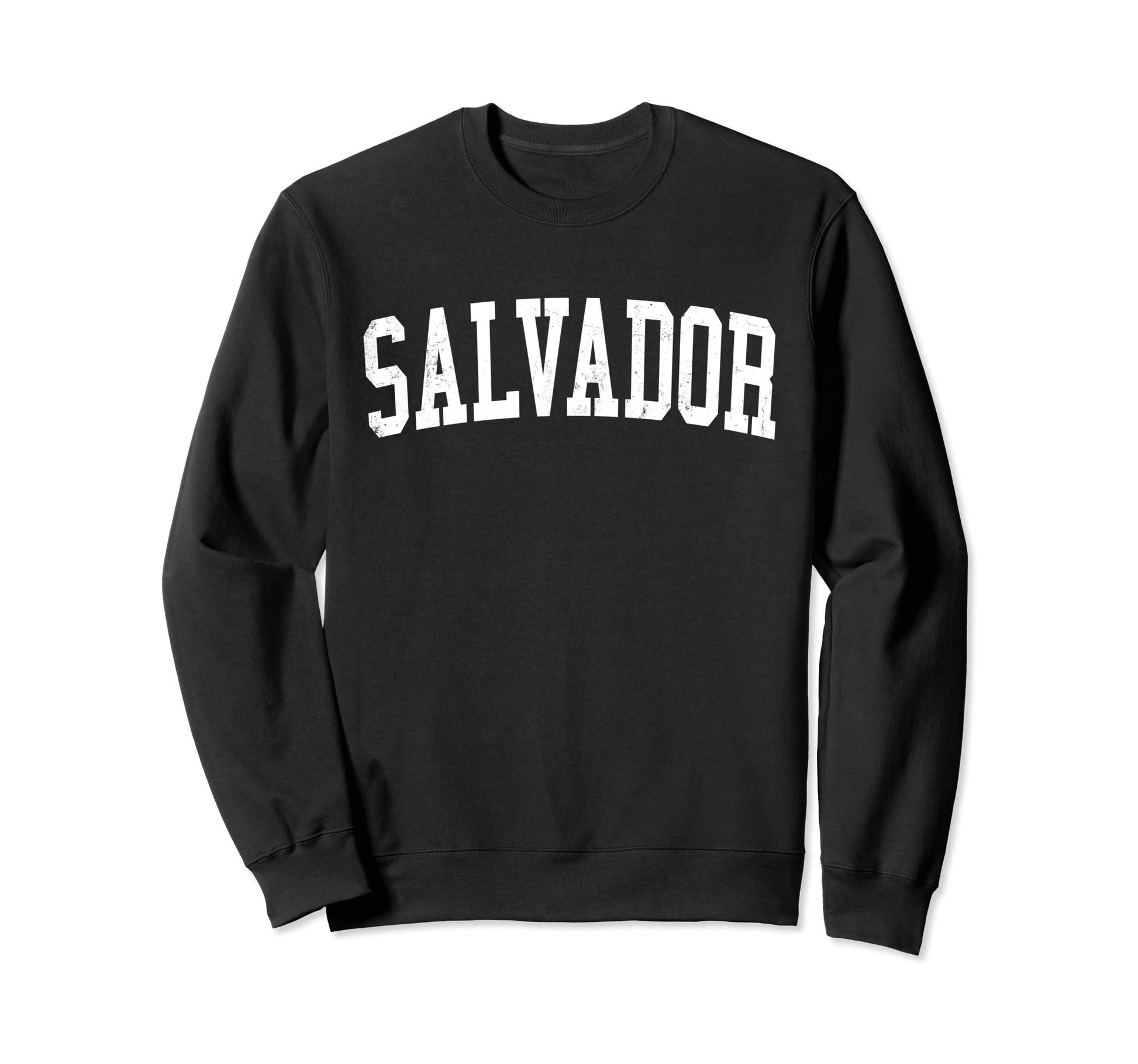 Salvador Brazil Distressed White Varsity Sweatshirt - Graphic Print Unisex - T-Shirt, Sweatshirt, Hoodie