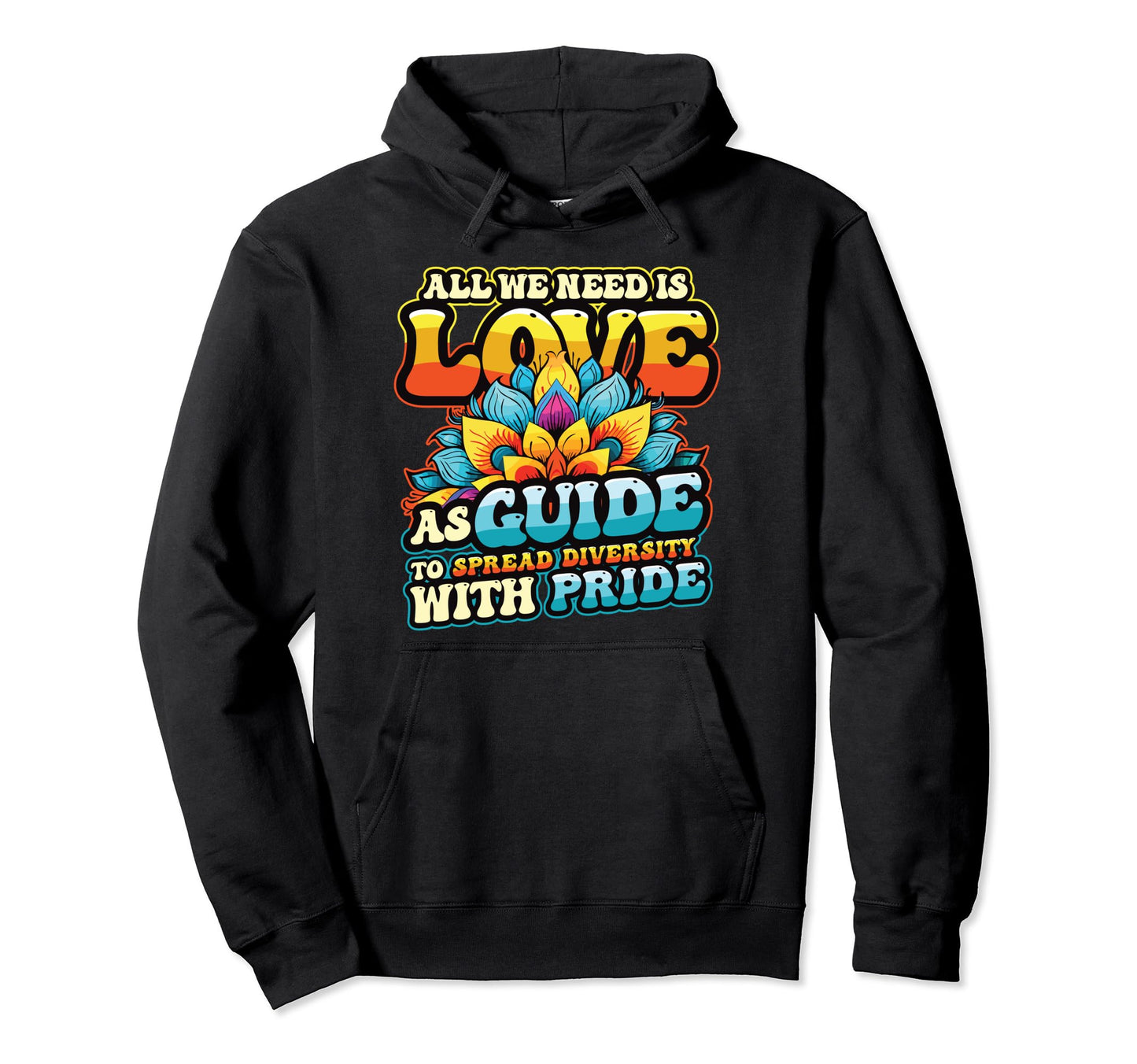 Peace Love Diversity Hoodie - Unique Graphic Men Women - T-Shirt, Sweatshirt, Hoodie