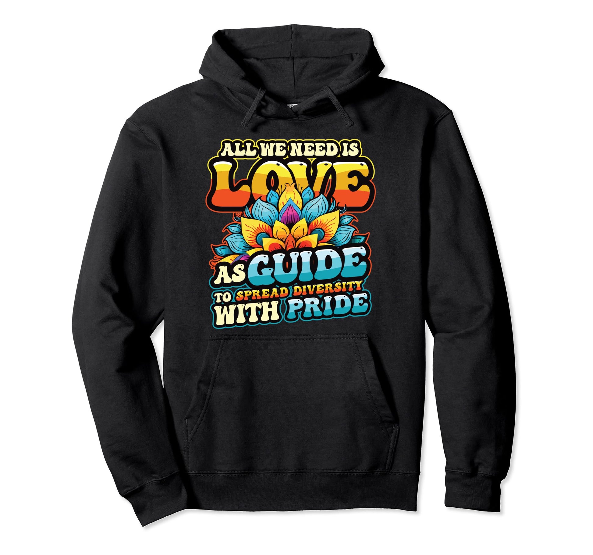 Peace Love Diversity Hoodie - Unique Graphic Men Women - T-Shirt, Sweatshirt, Hoodie
