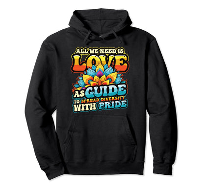 Peace Love Diversity Hoodie - Unique Graphic Men Women - T-Shirt, Sweatshirt, Hoodie