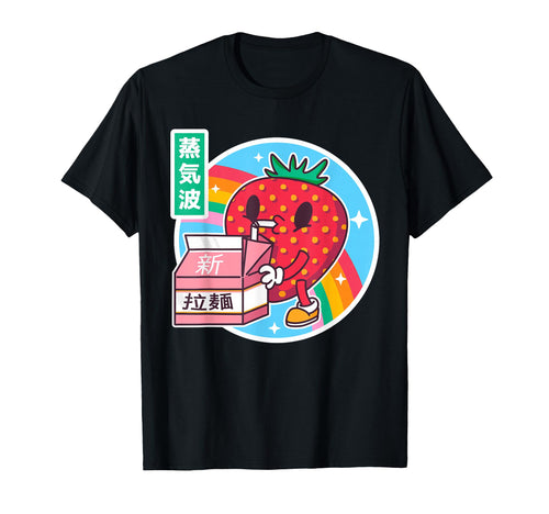 Strawberry Milk Rainbow Japan Otaku T-Shirt - Fun Novelty Design Unisex - T-Shirt, Sweatshirt, Hoodie