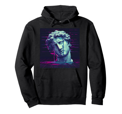 Vaporwave Dripping Statue Head Hoodie - Casual Everyday Wear Men Women - T-Shirt, Sweatshirt, Hoodie