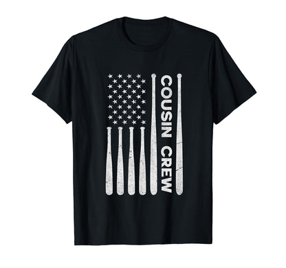 Baseball Cousin Crew Usa Flag T-Shirt - Minimalist Print for Adults - T-Shirt, Sweatshirt, Hoodie