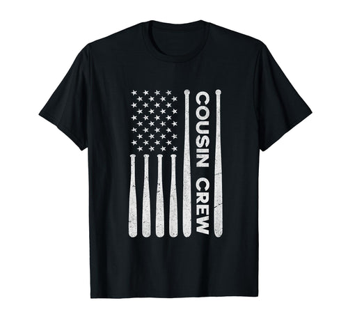 Baseball Cousin Crew Usa Flag T-Shirt - Minimalist Print for Adults - T-Shirt, Sweatshirt, Hoodie