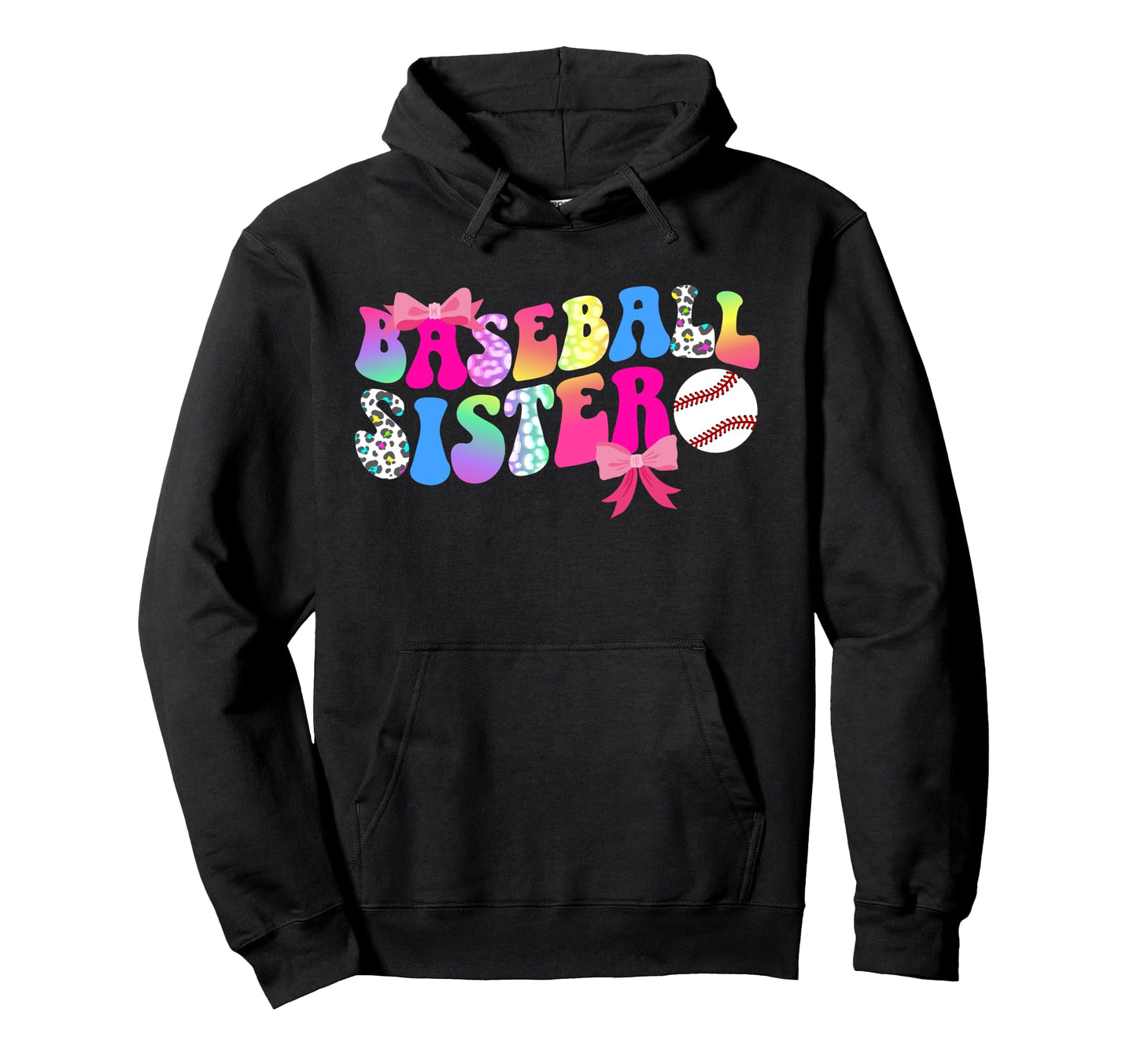 Baseball Sister Baseball Player Groovy Hoodie - Novelty Apparel Unisex - T-Shirt, Sweatshirt, Hoodie