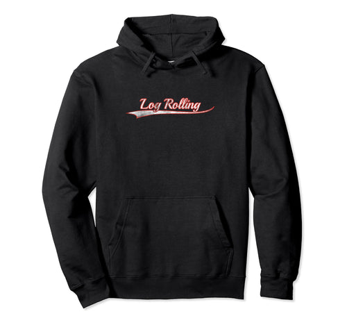 Log Rolling Varsity Distressed Hoodie - Aesthetic Graphic for Adults - T-Shirt, Sweatshirt, Hoodie