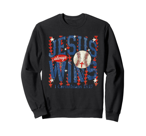 Boho Jesus Always Wins Christian Sweatshirt - Minimalist Print Men Women - T-Shirt, Sweatshirt, Hoodie