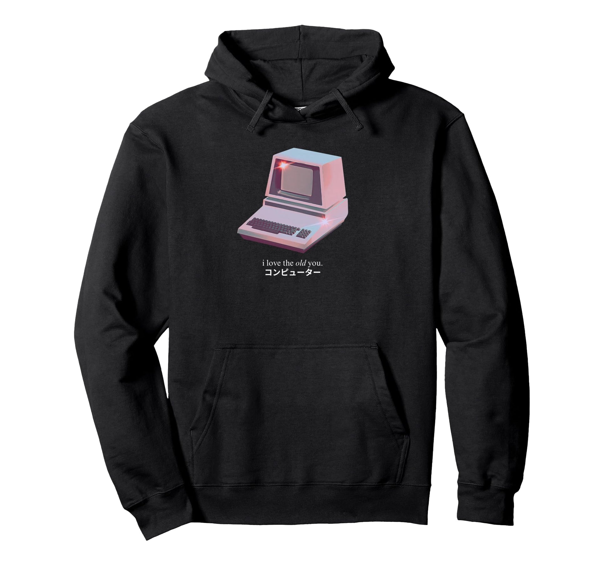 Vaporwave Aesthetic Old Computer Hoodie - Casual Everyday Wear Unisex - T-Shirt, Sweatshirt, Hoodie