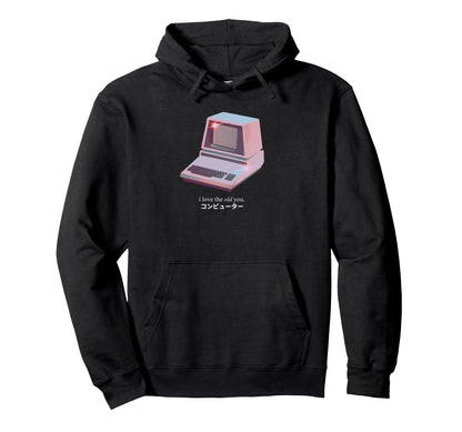 Vaporwave Aesthetic Old Computer Hoodie - Casual Everyday Wear Unisex - T-Shirt, Sweatshirt, Hoodie