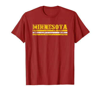 Minnesota Weathered Stripe T-Shirt - Fun Novelty Design for Adults - T-Shirt, Sweatshirt, Hoodie