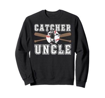 Baseball Catcher Uncle Baseball Sweatshirt - Custom Art Print for Adults - T-Shirt, Sweatshirt, Hoodie