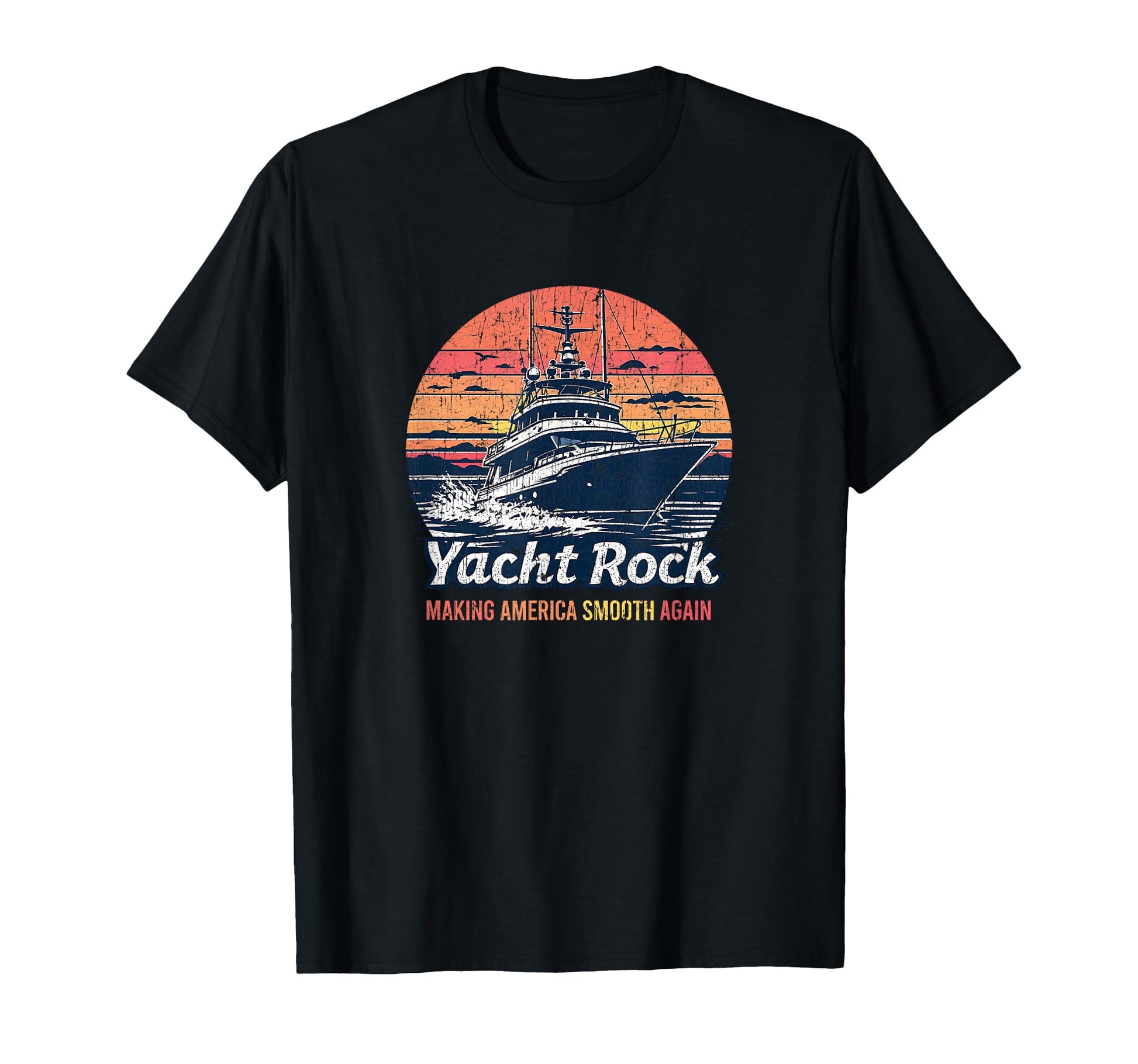 Yacht Rock Party Boat Drinking Faded T-Shirt - Streetwear Style for Adults - T-Shirt, Sweatshirt, Hoodie