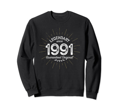 Legendary Since 1991 Birth Sweatshirt - Casual Everyday Wear for Adults - T-Shirt, Sweatshirt, Hoodie
