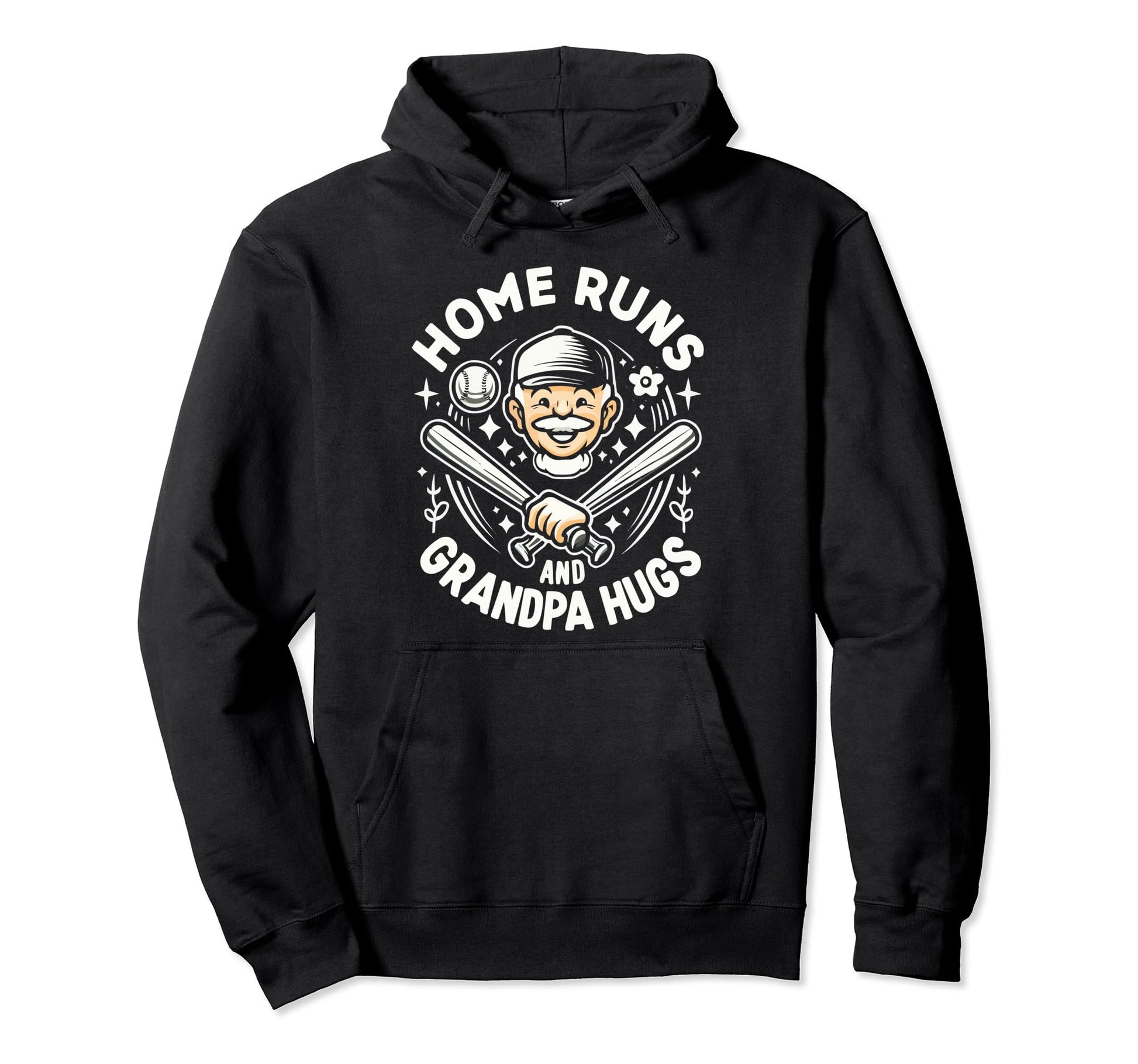Baseball Grandpa Grandfather Gramps Hoodie - Graphic Print for Adults - T-Shirt, Sweatshirt, Hoodie
