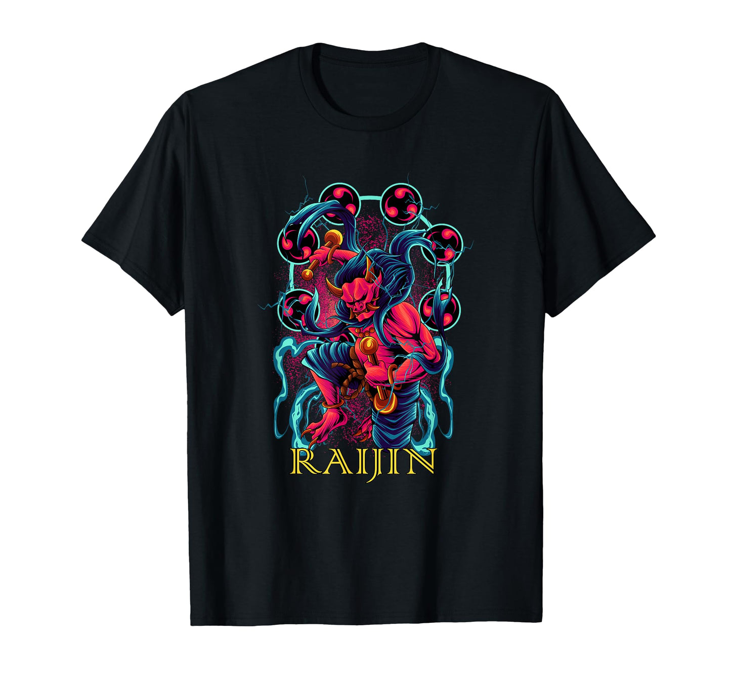 Raijin Oni Demon Japan Aesthetic Edgy T-Shirt - Unique Graphic Unisex - T-Shirt, Sweatshirt, Hoodie