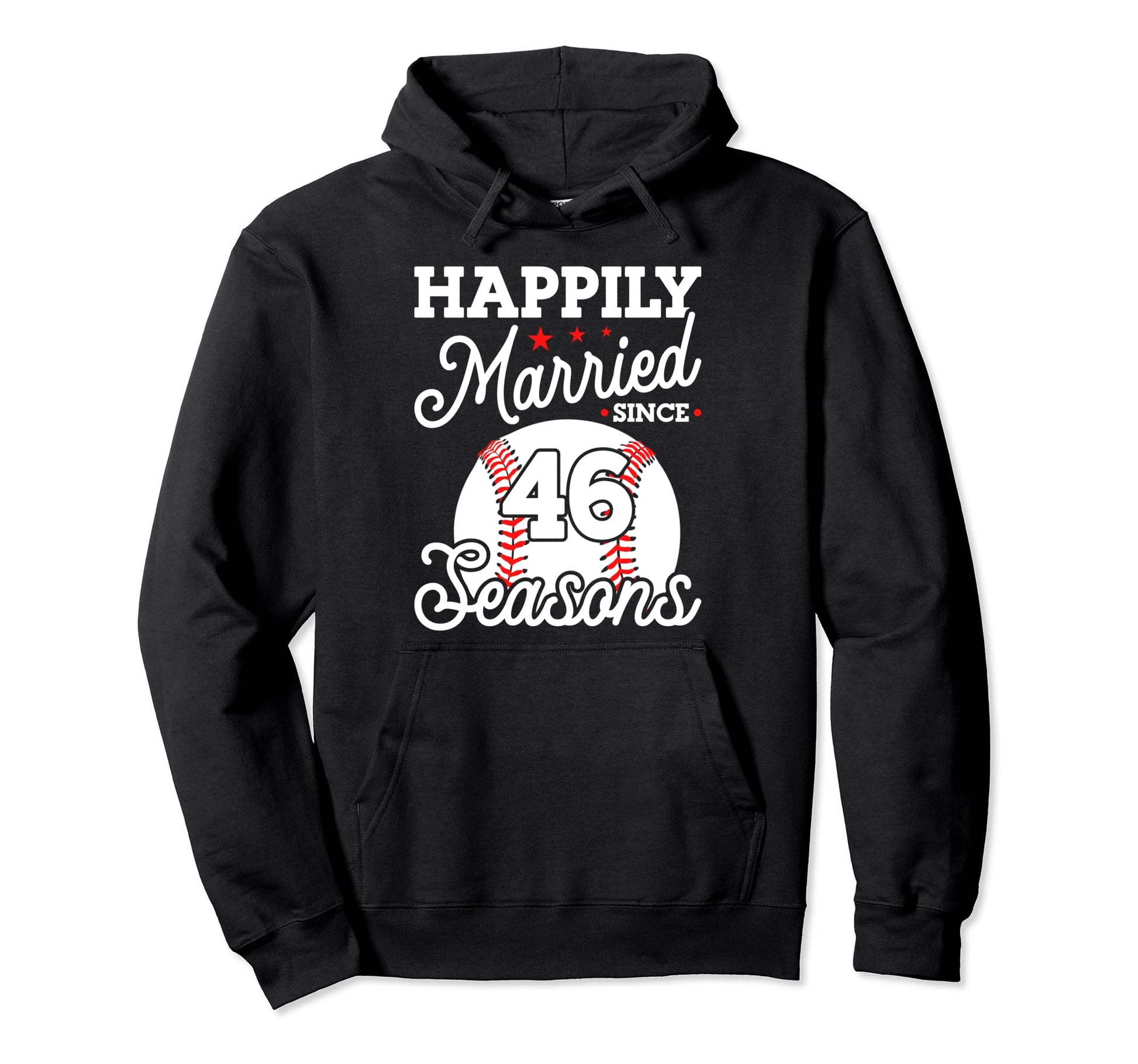 46Th Wedding Anniversary Baseball Hoodie - Aesthetic Graphic for Adults - T-Shirt, Sweatshirt, Hoodie