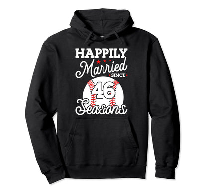 46Th Wedding Anniversary Baseball Hoodie - Aesthetic Graphic for Adults - T-Shirt, Sweatshirt, Hoodie